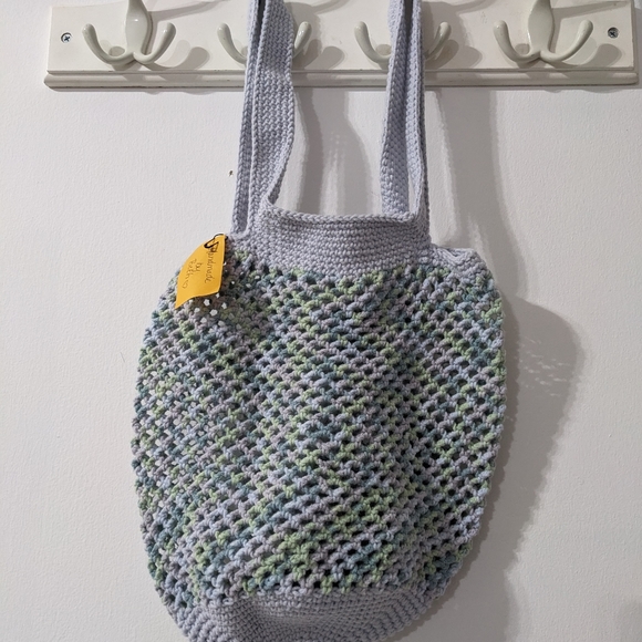 🌈 NEW Market Shopping Tote Reusable Boho HANDCRAFTED Crochet - Picture 5 of 5